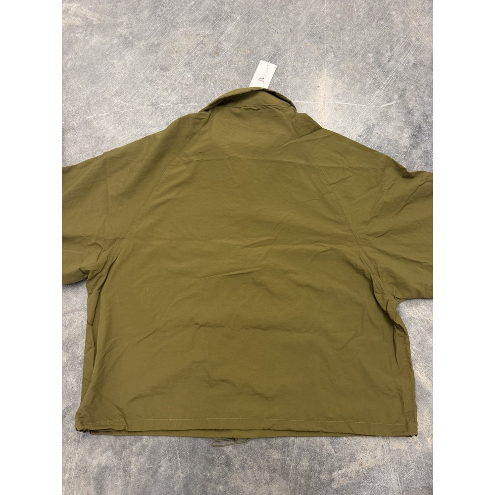 NWT Staple Men's Olive Green Lightweight Half-Zip Windbreaker Jacket Logo Size L - Picture 7 of 7